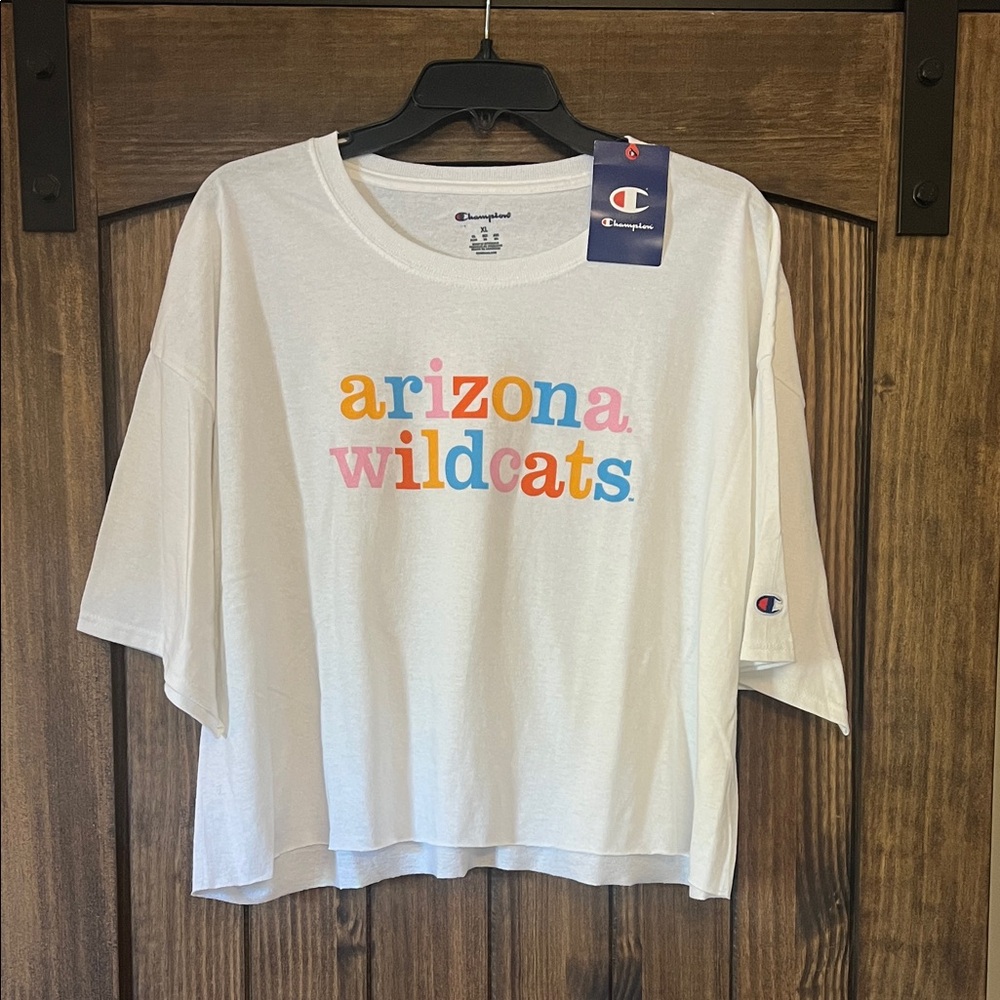 Champion White T-Shirt with Colorful Arizona Wildcats Print NWT